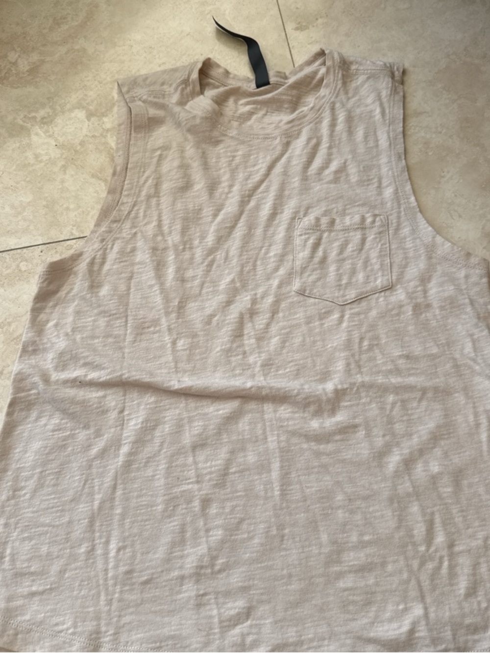 Woman Sleeveless Pocket Tee - Cream